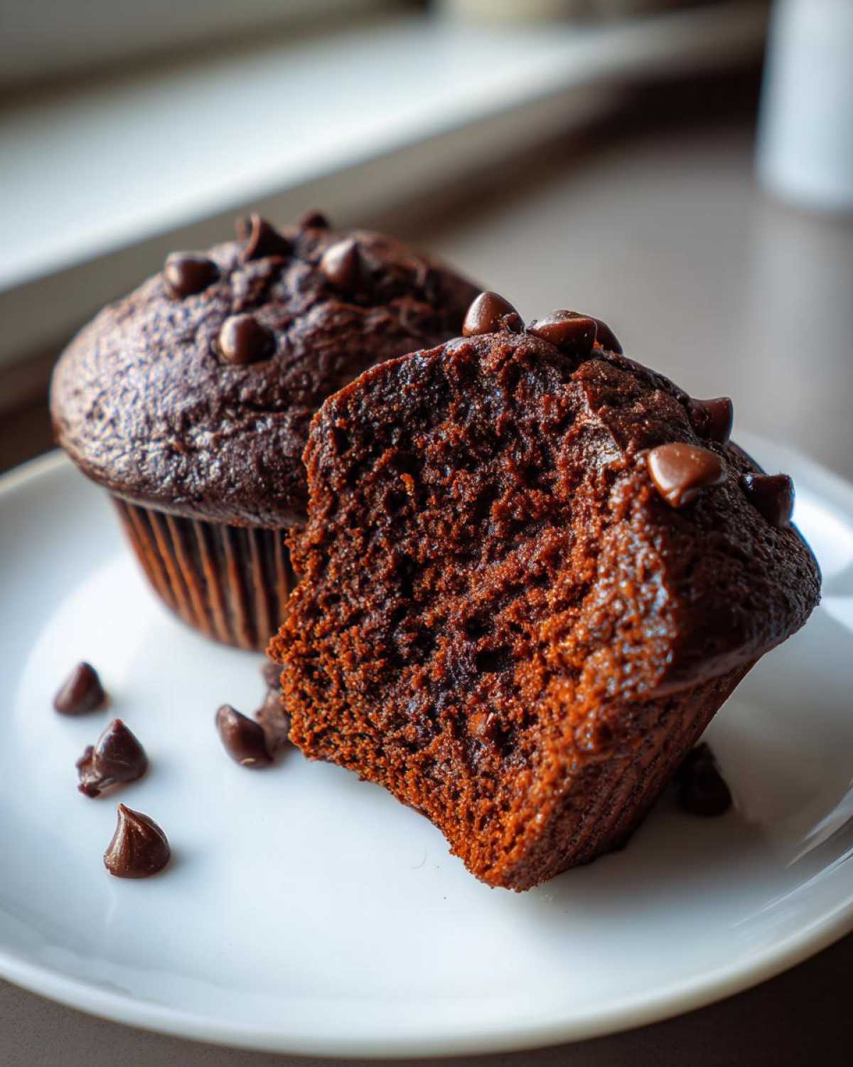 Double chocolate chip muffins - detail 3