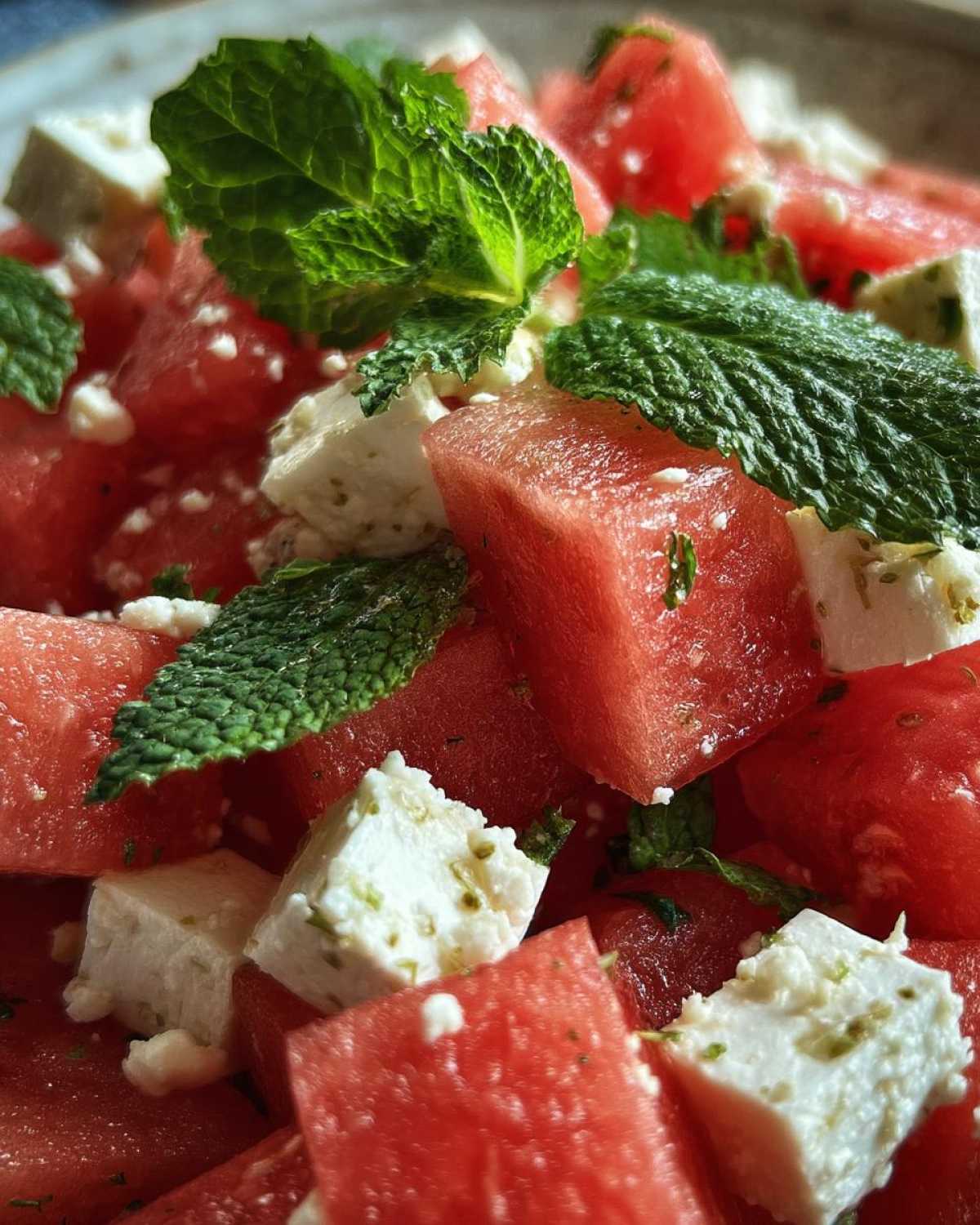 Refreshing Watermelon Feta Salad with Fresh Mint - detail 4