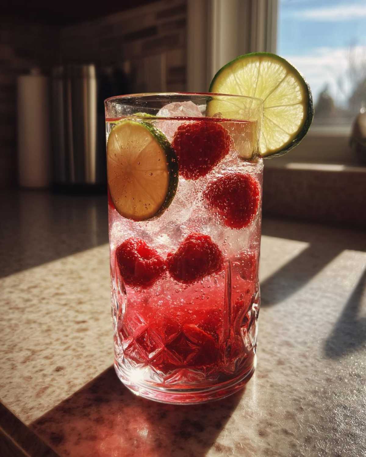 Raspberry Lime Rickey (Sparkling Mocktail or Cocktail) - detail 4
