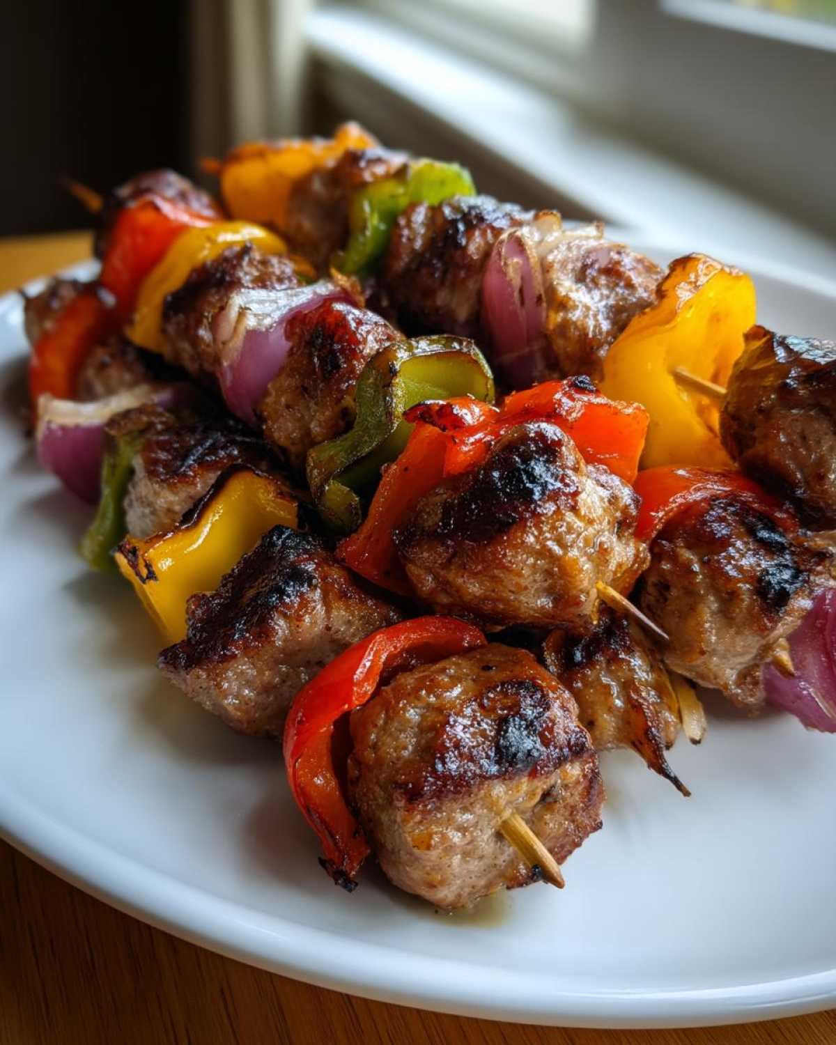Grilled Italian Sausage and Bell Pepper Skewers - detail 1