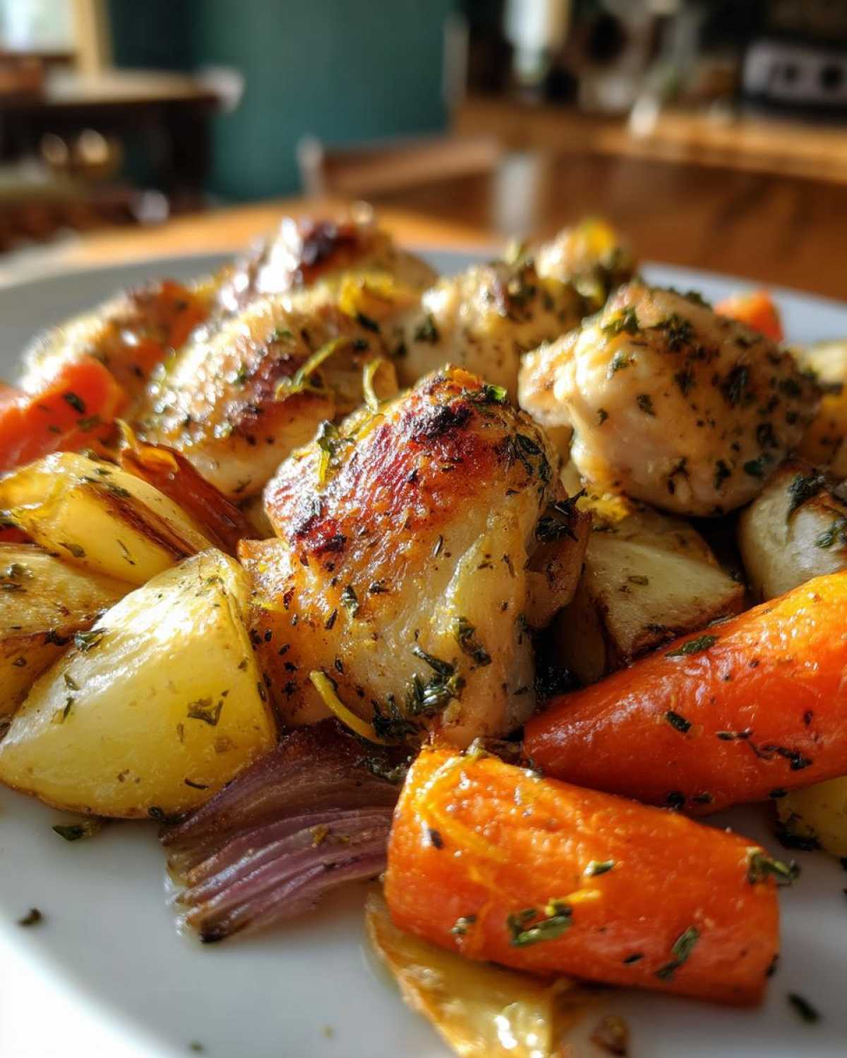 Sheet Pan Lemon Herb Roasted Chicken Pieces and Veggies - detail 3
