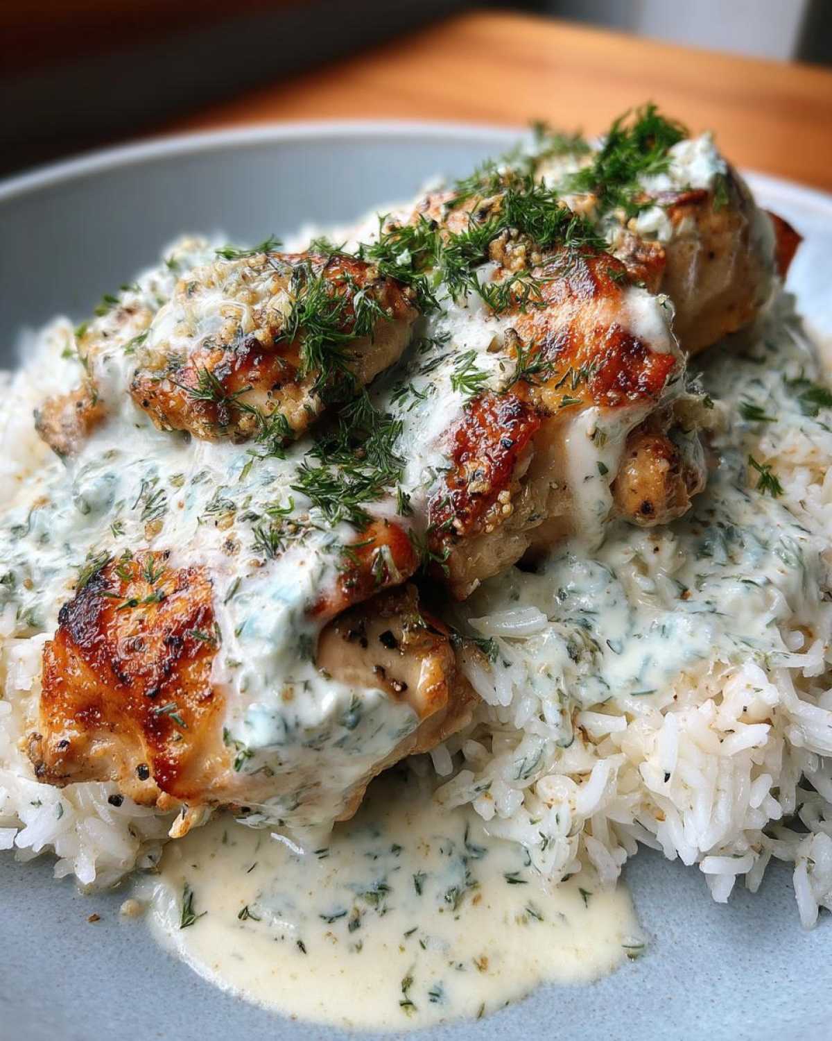 Dump-and-Bake Chicken Tzatziki with Rice Recipe - detail 1