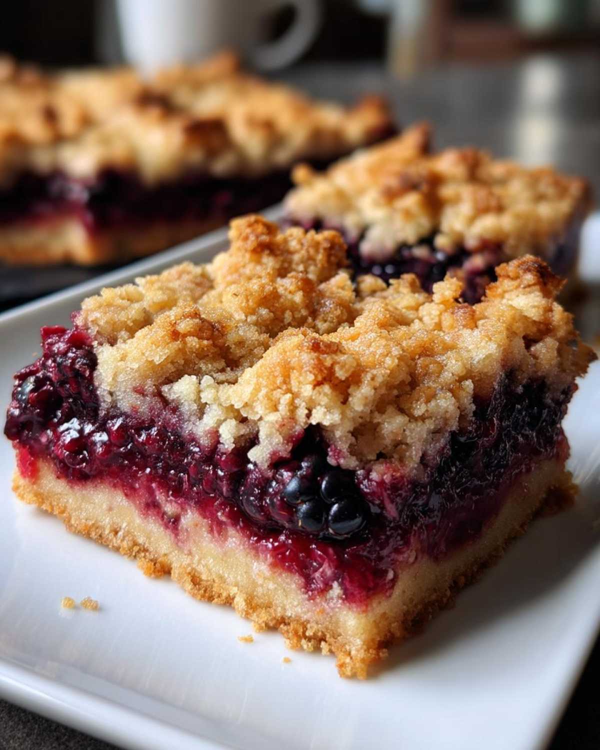 Sweet Blackberry Crumble Bars - detail 2