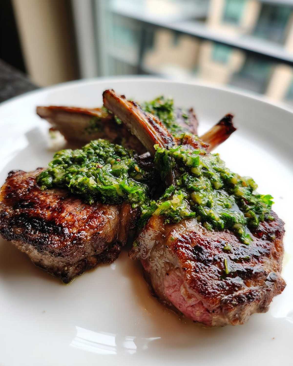 Grilled Lamb Chops with Mint Chimichurri - detail 1