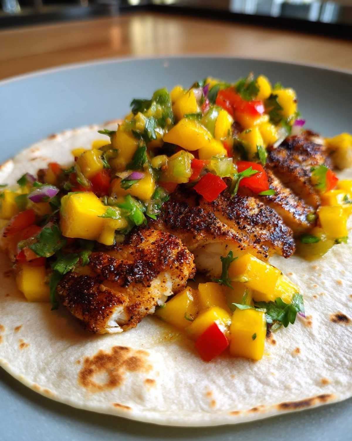 Blackened Fish Tacos with Mango Salsa - detail 1